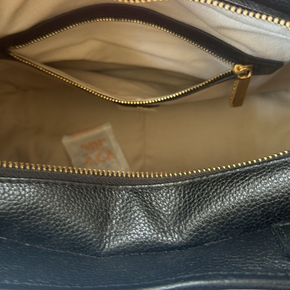 Tory Burch Horsebit Jaden Black Pebbled Leather Satchel Shoulder Bag - Picture 4 of 7